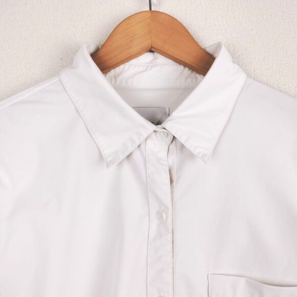 Lysse Shirt Women Medium White Schiffer Button Up Stretch Business Tunic Top EUC - Picture 3 of 15
